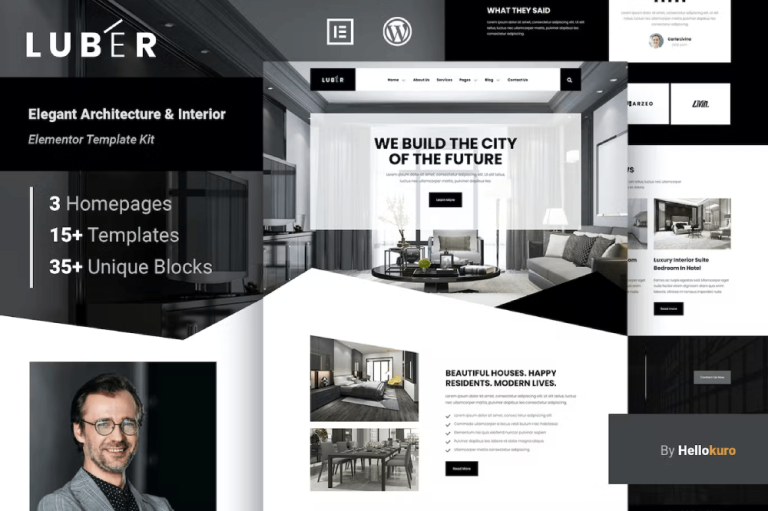 Luber – Elegant Architecture and Interior Elementor Template Kit