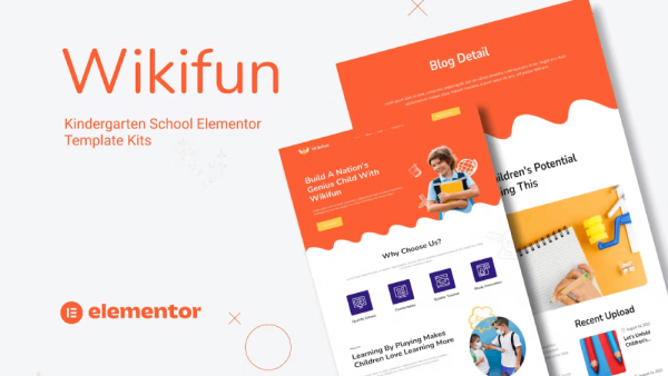 Wikifun and Kindergarten School Elementor Template Kit