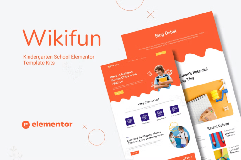 Wikifun and Kindergarten School Elementor Template Kit