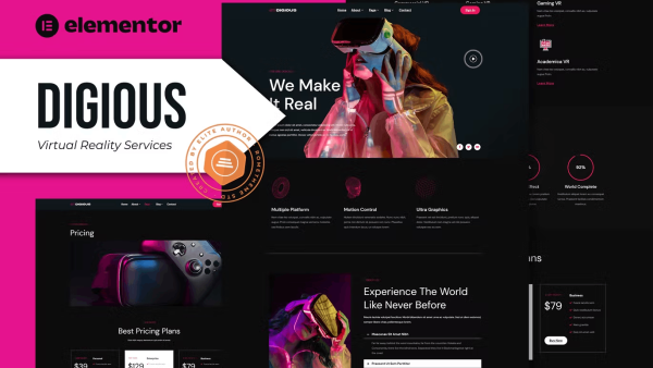 Digious – Virtual Reality and Services Elementor Template Kit