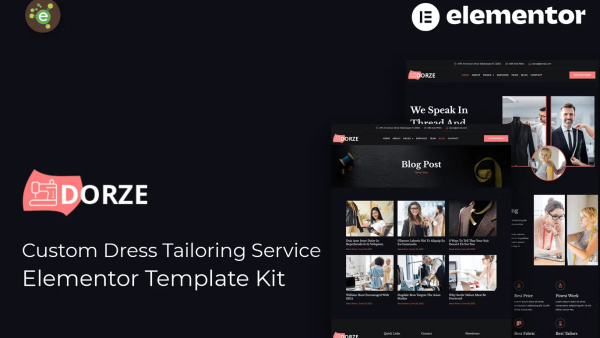 Dorze - Custom Dress Tailoring Service Elementor Pro Template Kit