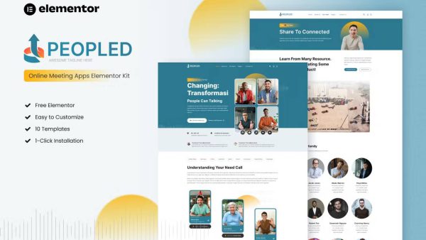 Peopled and Online Meeting App Elementor Template Kit