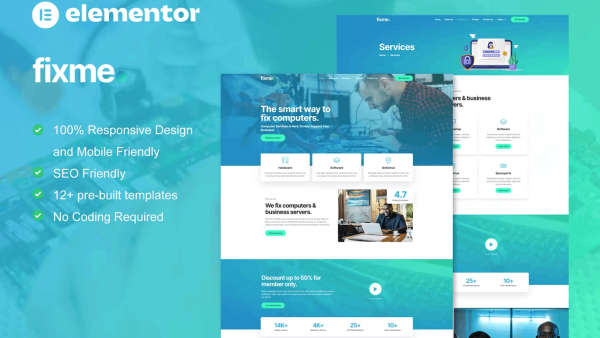 Fixme – Computer Repair and Service Elementor Template Kit