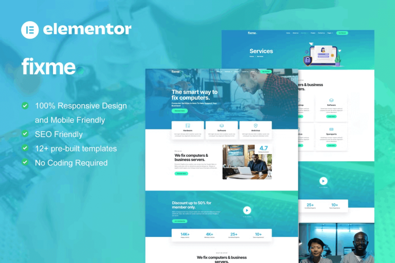 Fixme – Computer Repair and Service Elementor Template Kit
