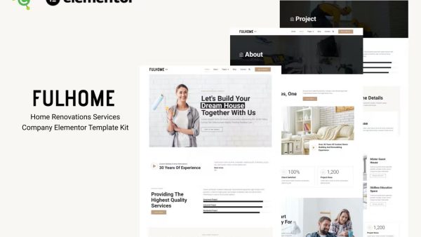 Fulhome – Home Renovations and Repair Company Elementor Pro Template Kit