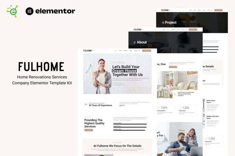Fulhome – Home Renovations and Repair Company Elementor Pro Template Kit