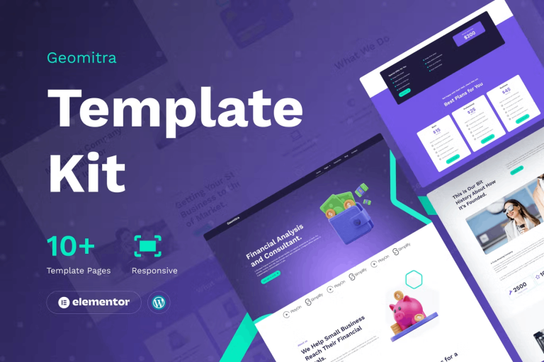 Geomitra and Creative Financial Elementor Pro Template Kit