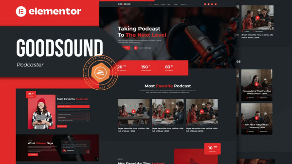 Goodsound and Podcaster Elementor Template Kit