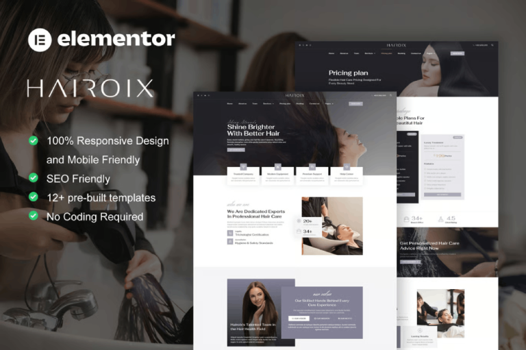 Hairoix – Hair Care Elementor Pro Template Kit