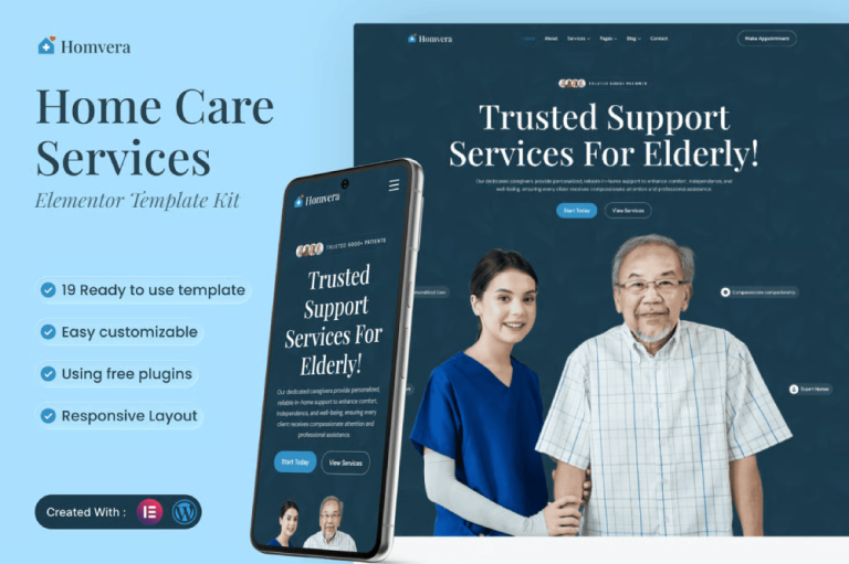 Homvera – Home Care Services Elementor Template Kit