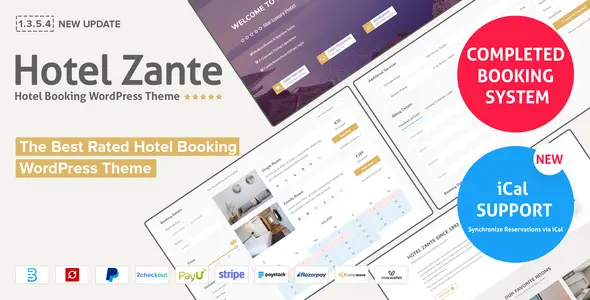 Hotel Zante Theme for Hotel Booking WordPress