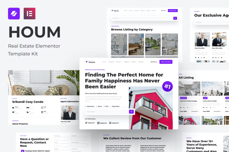 Houm and Real Estate Elementor Template Kit