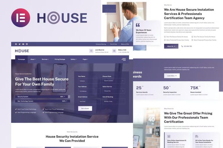 Housec – Smart Home Security and Automation Elementor Template Kit