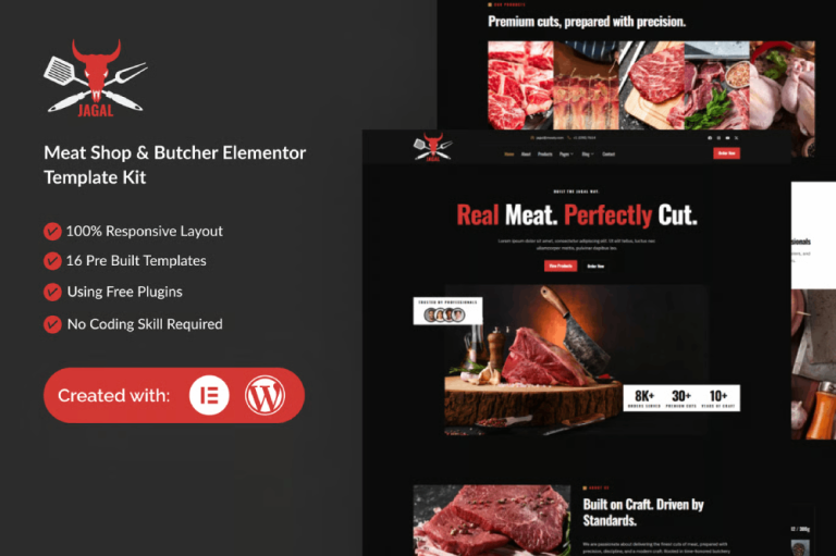 Jagal – Meat Shop & Butcher Elementor Template Kit