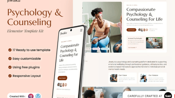 Jiwaku – Psychology & Counseling Elementor Template Kit