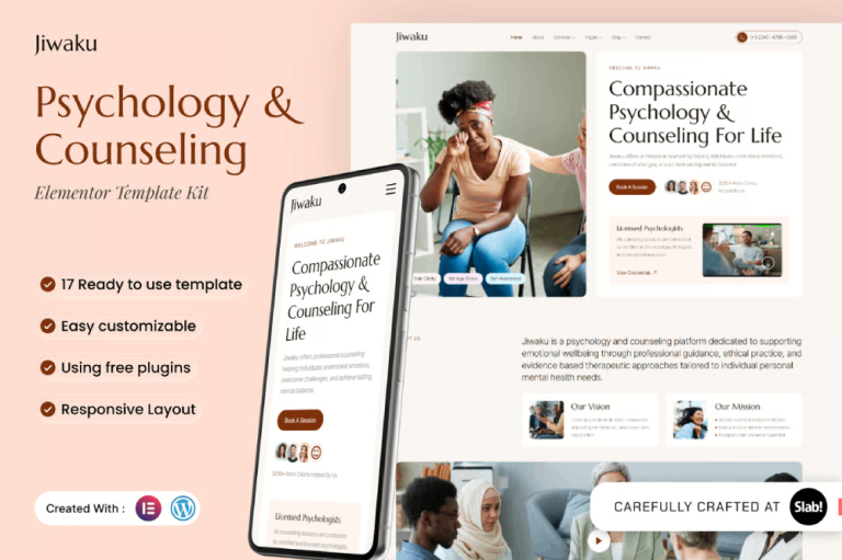 Jiwaku – Psychology & Counseling Elementor Template Kit