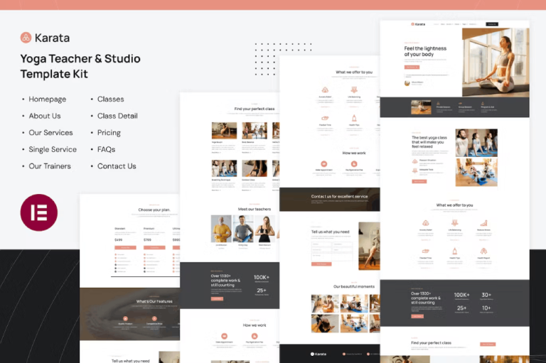 Karata – Yoga Teacher and Studio Elementor Template Kit