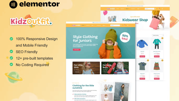 KidzOutfit and WooCommerce Kids Fashion Shop Template Kit