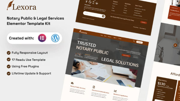 Lexora – Notary Public & Legal Services Elementor Template Kit