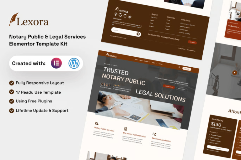 Lexora – Notary Public & Legal Services Elementor Template Kit