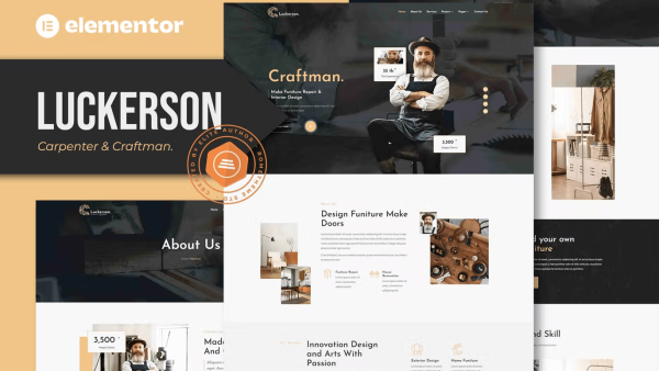Luckerson – Carpenter and Craftman Elementor Template Kit