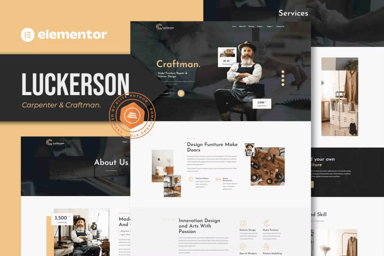 Luckerson – Carpenter and Craftman Elementor Template Kit
