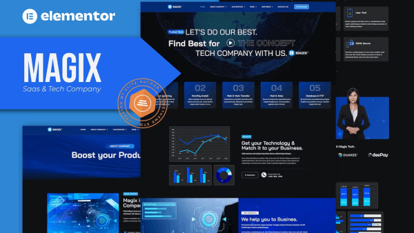 Magix – Saas and Tech Company Elementor Template Kit