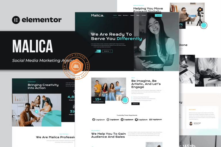Malica Social Media Marketing Agency Elementor Template Kit