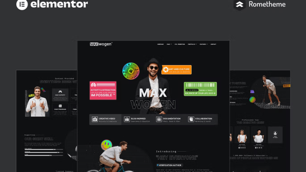 MAX – Content Creator and Elementor Pro Full Site Template Kit