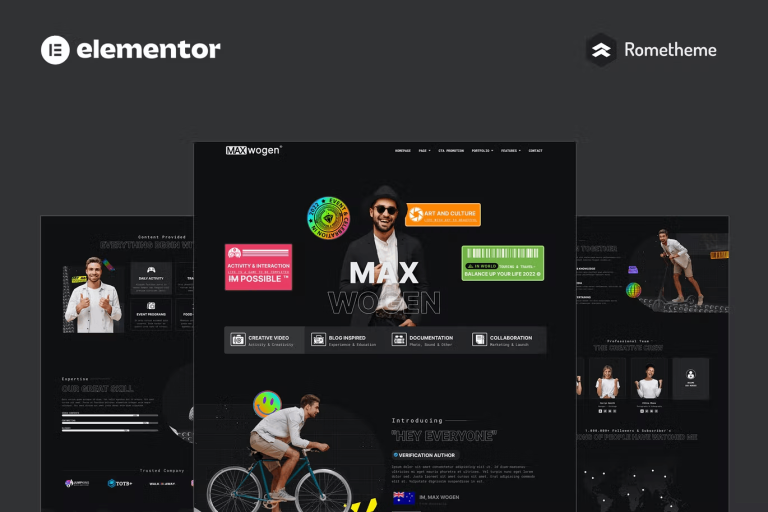 MAX – Content Creator and Elementor Pro Full Site Template Kit