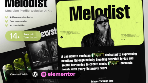 Melodist – Musician Profile Elementor Template Kit