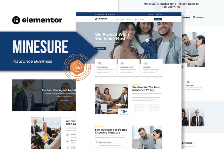 Minesure and Insurance Business Elementor Template Kit
