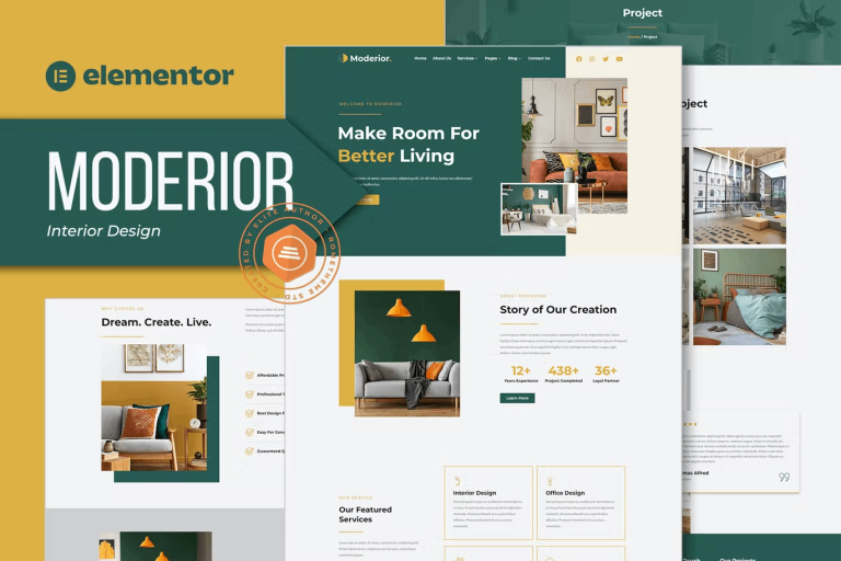 Moderior and Interior Design Elementor Template Kit