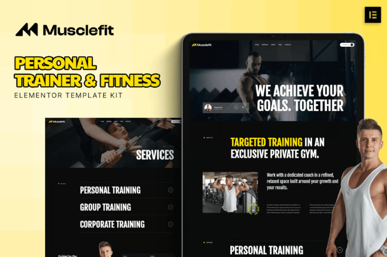 Musclefit – Personal Trainer & Fitness Elementor Template Kit