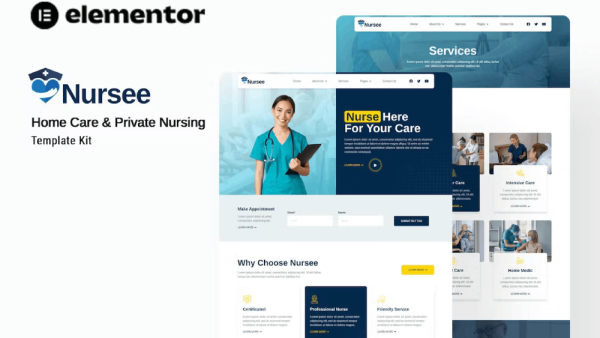 Nursee – Homecare and Private Nursing Elementor Template Kit