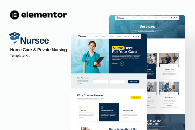 Nursee – Homecare and Private Nursing Elementor Template Kit
