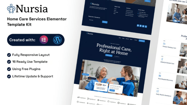 Nursia – Home Care Services Elementor Template Kit