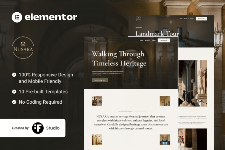 Nusara – Heritage & History Tour Elementor Template Kit