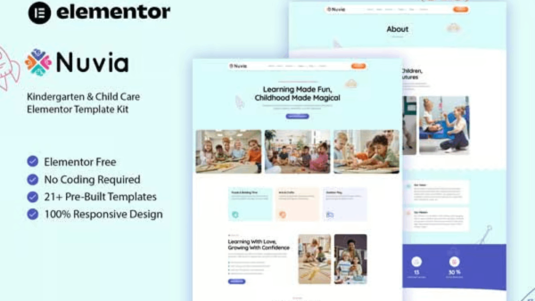 Nuvia – Kindergarten & Child Care Elementor Template Kit