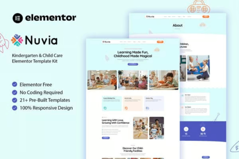Nuvia – Kindergarten & Child Care Elementor Template Kit