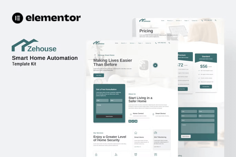 Zehouse and Smarthome Automation Elementor Template Kit