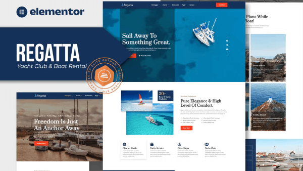 Regatta – Yacht Club and Boat Rental Elementor Template Kit