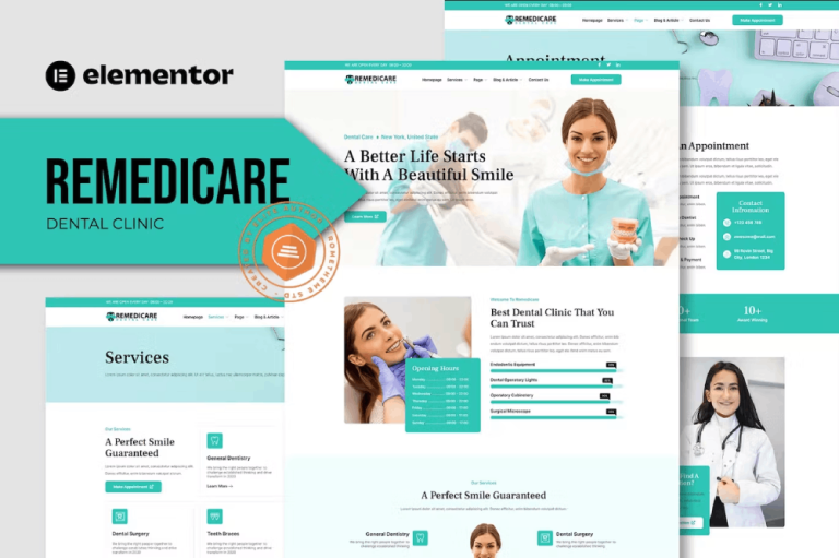 Remedicare – Dentist and Dental Clinic Template Kit