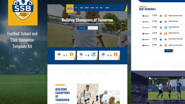 SSB – Football School and Club Elementor Template Kit