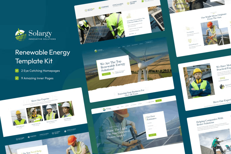 Solargy and Solar Alternative Energy Elementor Template Kit