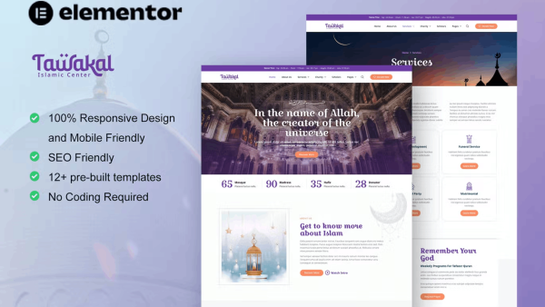 Tawakal – Mosque and Islamic Center Elementor Template Kit