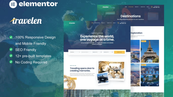 Travelen – Travel and Tour Agency Elementor Template Kit