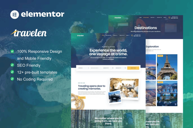 Travelen – Travel and Tour Agency Elementor Template Kit