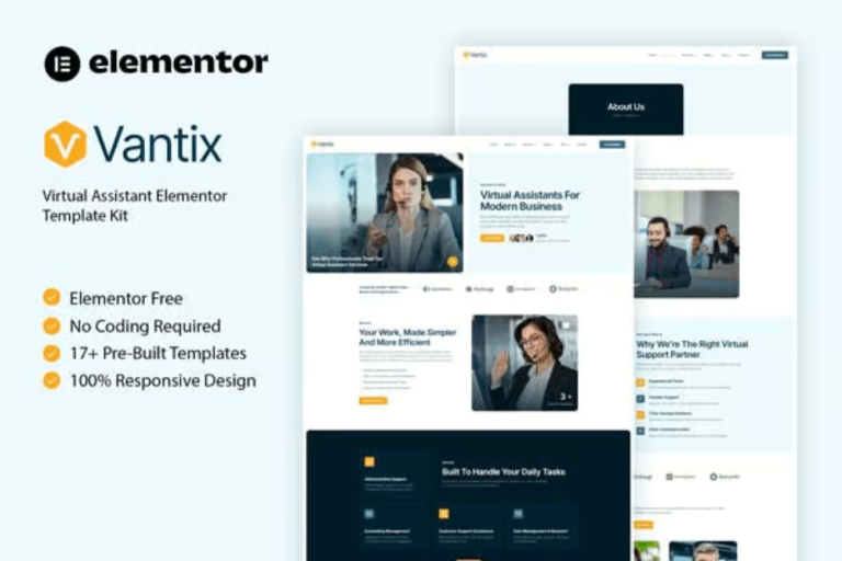 Vantix – Virtual Assistant Elementor Template Kit