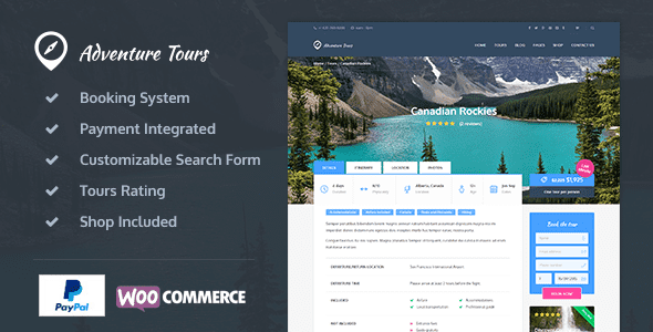 Adventure Tours Theme for Tour and Travel Websites